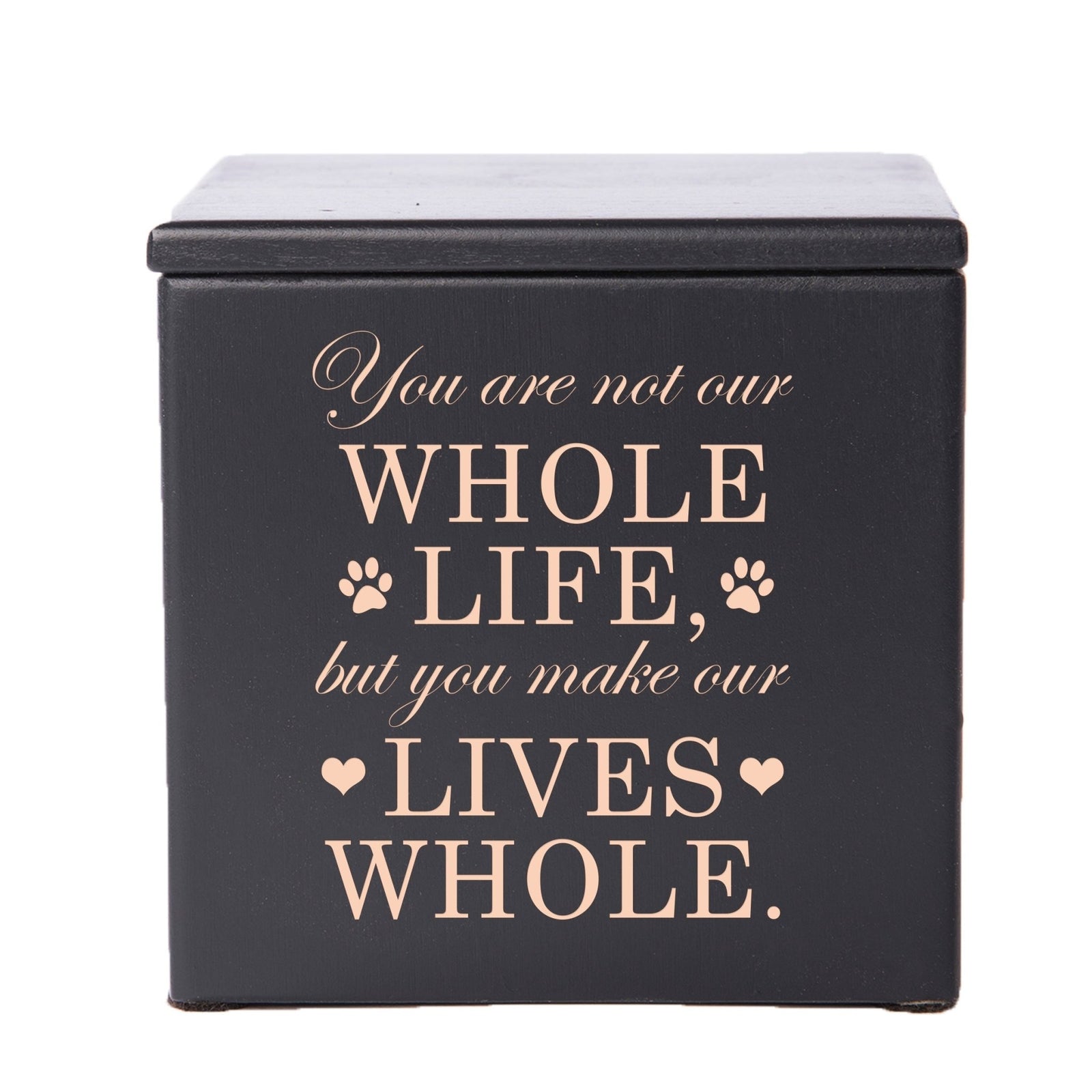 Pet Memorial Keepsake Cremation Urn Box for Dog or Cat - You Are Not Our Whole Life - LifeSong Milestones