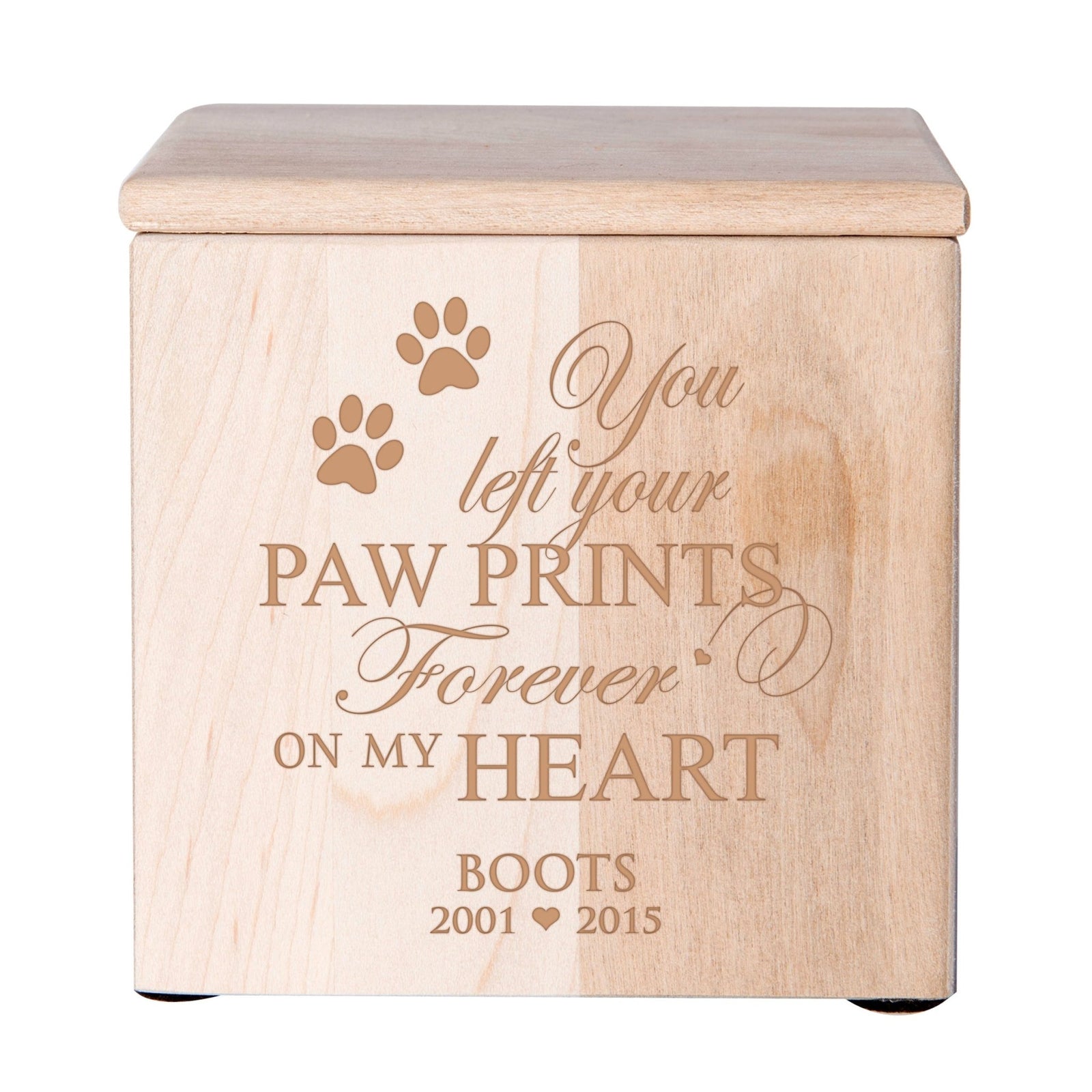 Small Wooden Keepsake Pet Urn Box for Ashes