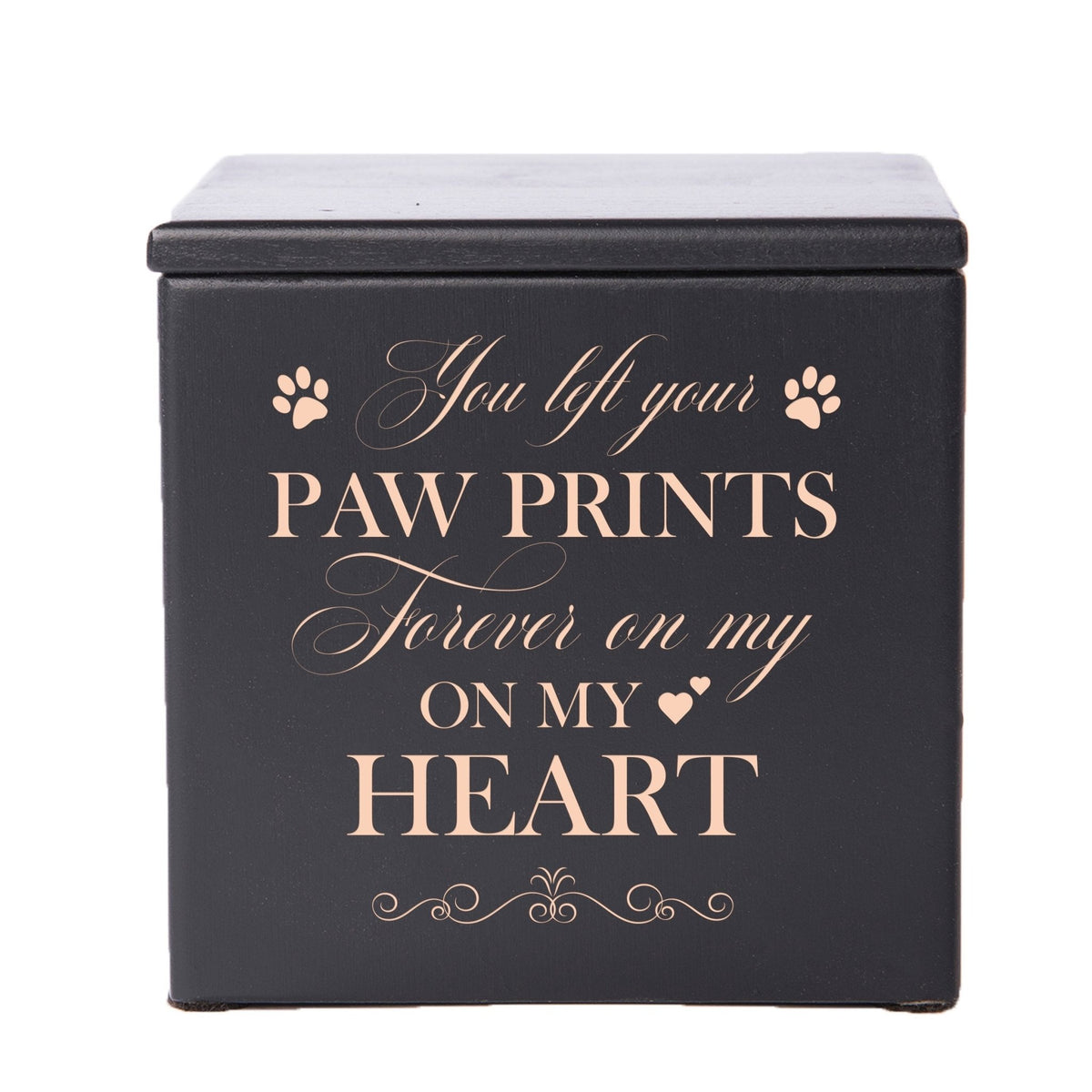 Pet Memorial Keepsake Cremation Urn Box for Dog or Cat - You Left Your Paw Prints - LifeSong Milestones