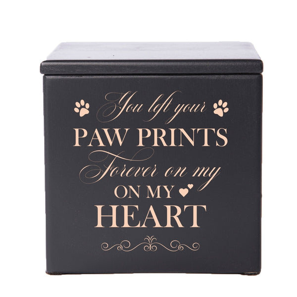 Pet Memorial Keepsake Cremation Urn Box for Dog - You Left Your Prints ...