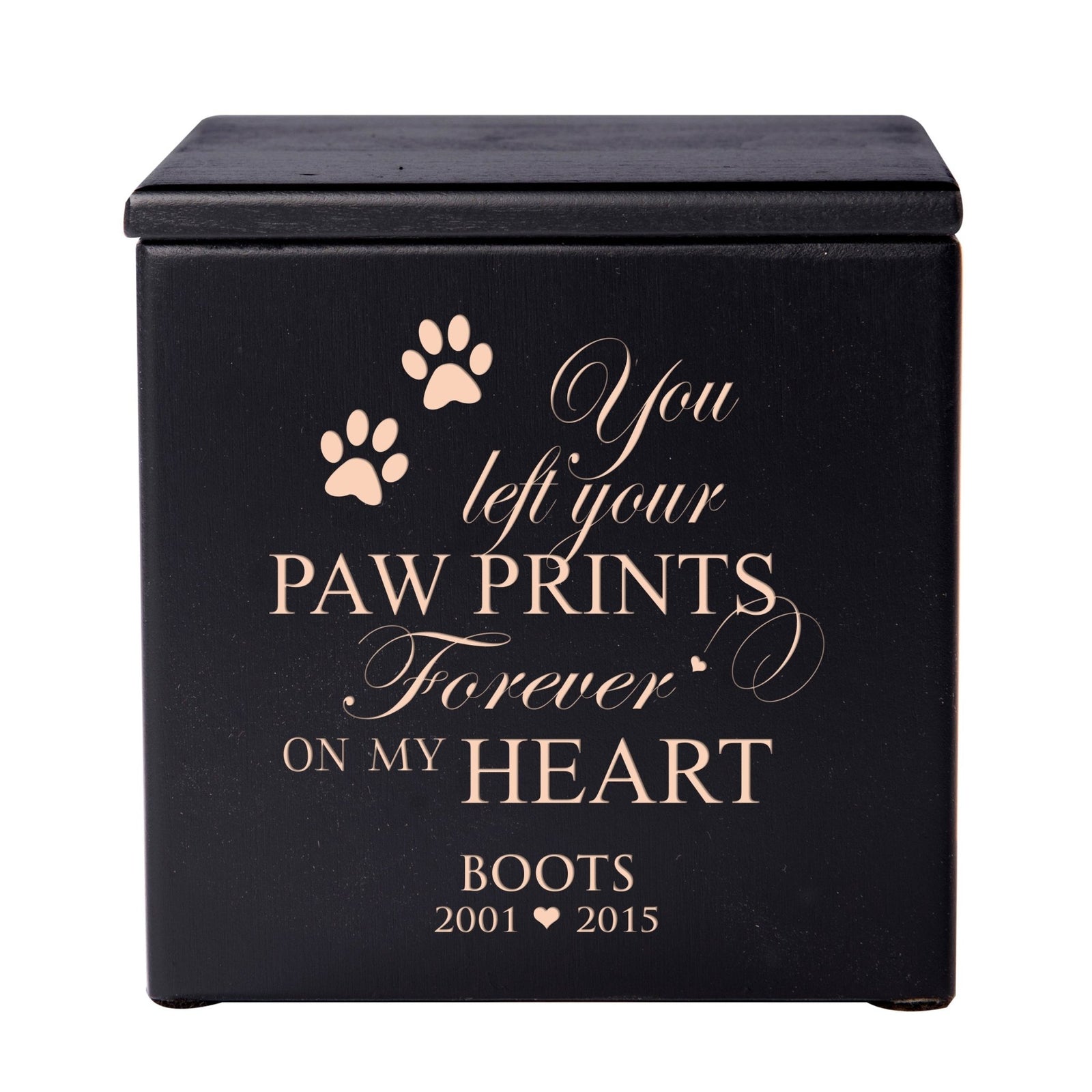 Personalized Memorial Small Wooden Keepsake Urn For Pet Ashes 