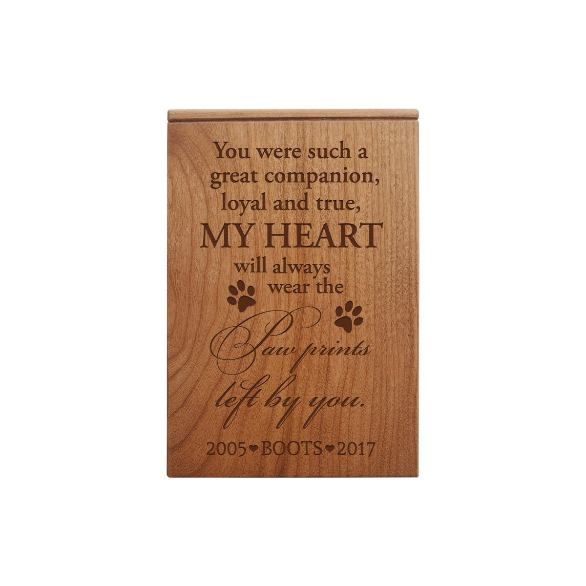 Pet Memorial Keepsake Cremation Urn Box For Dog or Cat - You Were Such A Great Companion - LifeSong Milestones