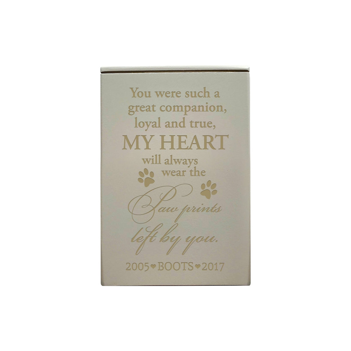 Pet Memorial Keepsake Cremation Urn Box For Dog or Cat - You Were Such A Great Companion - LifeSong Milestones