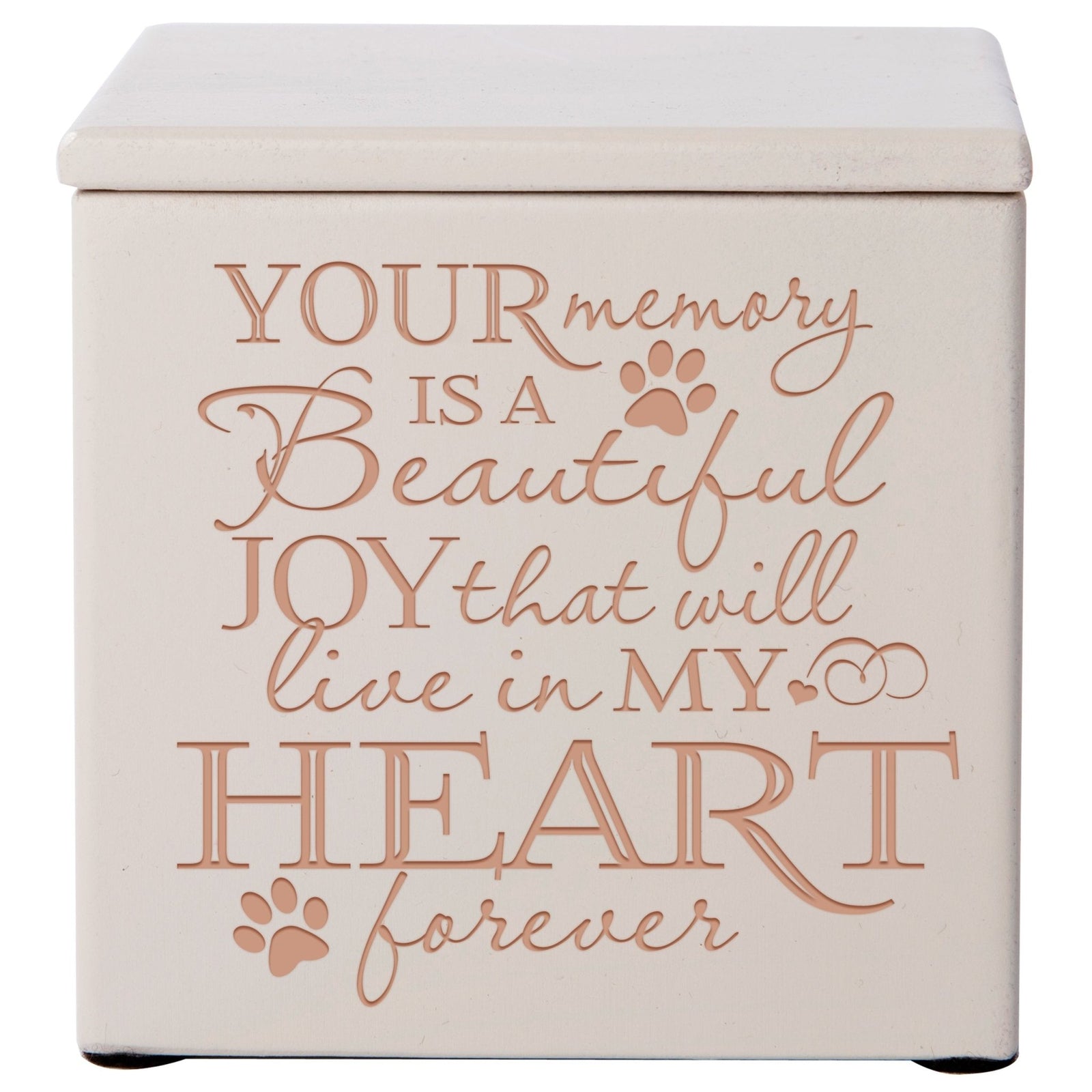 Pet Memorial Keepsake Cremation Urn Box for Dog or Cat - Your Memory Is A Beautiful Joy - LifeSong Milestones