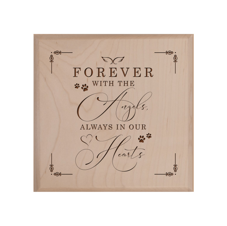Pet Memorial Keepsake Urn Box for Dog or Cat - Forever With The Angels - LifeSong Milestones