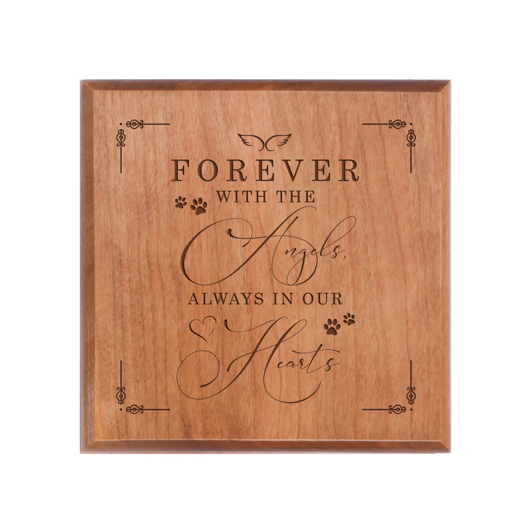 Pet Memorial Keepsake Urn Box for Dog or Cat - Forever With The Angels - LifeSong Milestones