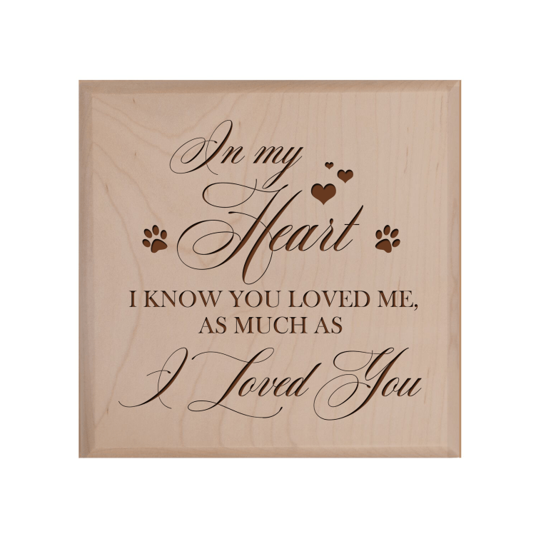 Pet Memorial Keepsake Urn Box for Dog or Cat - In My Heart - LifeSong Milestones