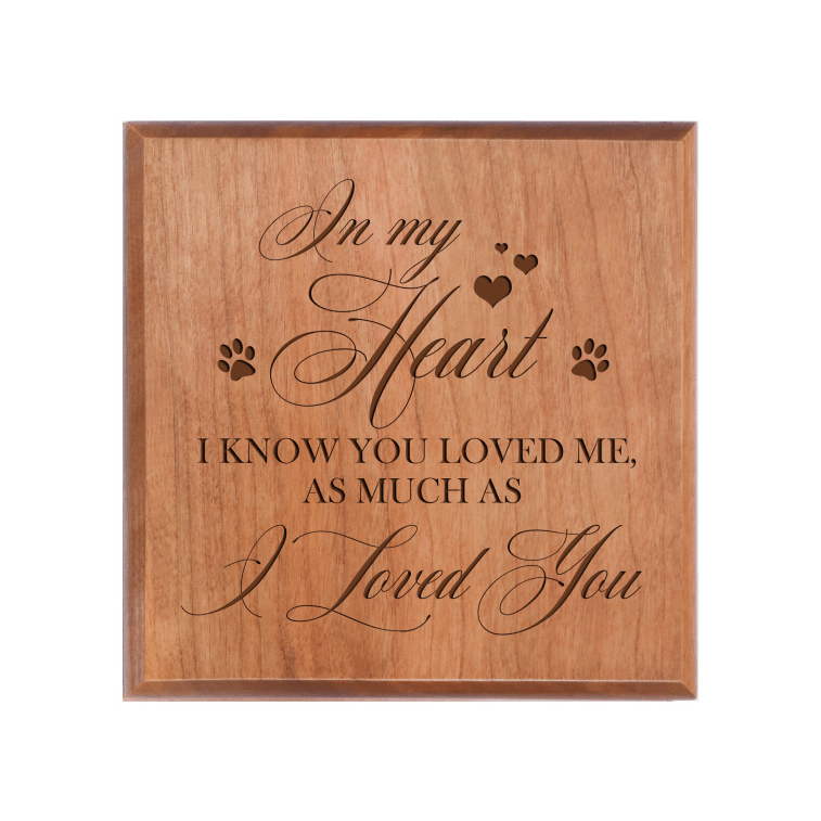 Pet Memorial Keepsake Urn Box for Dog or Cat - In My Heart - LifeSong Milestones