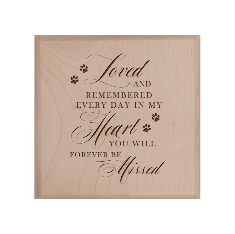 Pet Memorial Keepsake Urn Box for Dog or Cat - Loved and Remembered - LifeSong Milestones