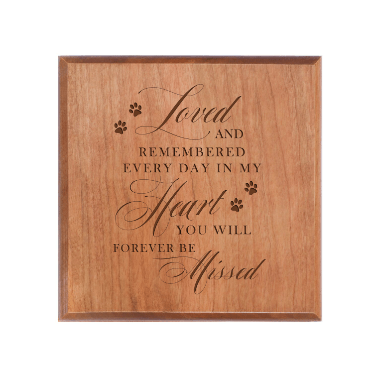 Pet Memorial Keepsake Urn Box for Dog or Cat - Loved and Remembered - LifeSong Milestones