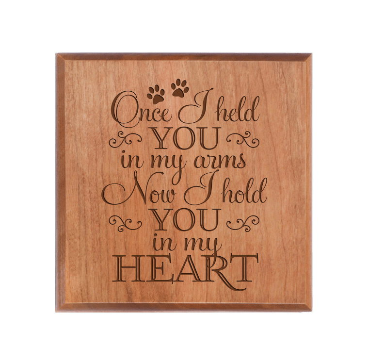 Pet Memorial Keepsake Urn Box for Dog or Cat - Once I Held You In My Arms - LifeSong Milestones