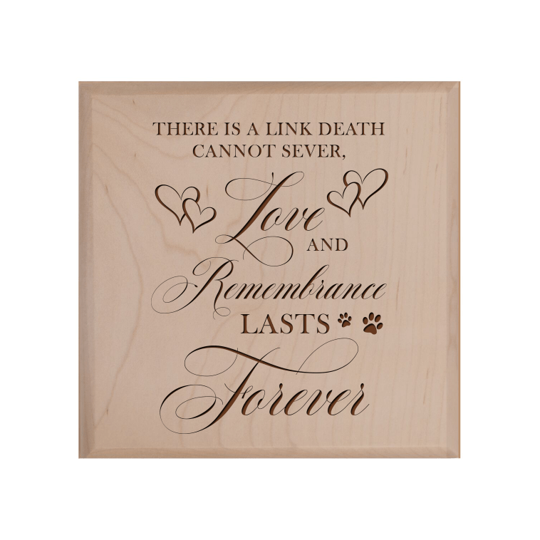 Pet Memorial Keepsake Urn Box for Dog or Cat - There Is A Link Death Cannot Sever - LifeSong Milestones