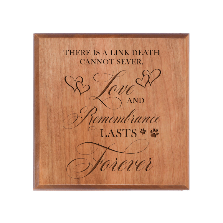 Pet Memorial Keepsake Urn Box for Dog or Cat - There Is A Link Death Cannot Sever - LifeSong Milestones