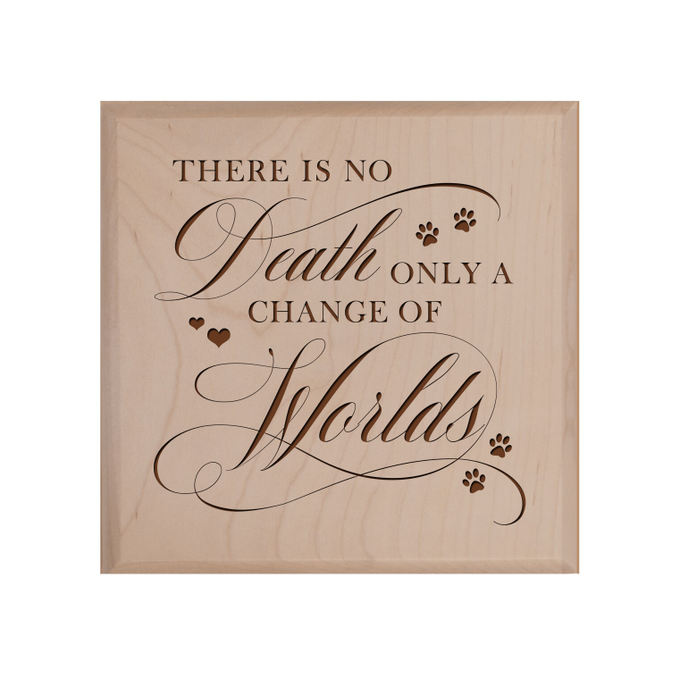 Pet Memorial Keepsake Urn Box for Dog or Cat - There Is No Death - LifeSong Milestones