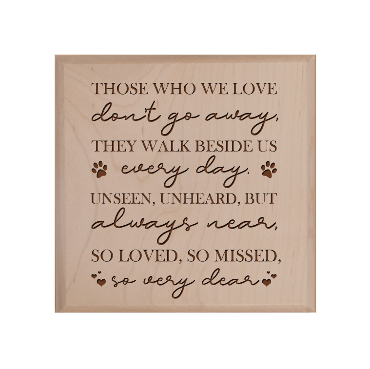 Pet Memorial Keepsake Urn Box for Dog or Cat - Those Who We Love Don't Go Away - LifeSong Milestones