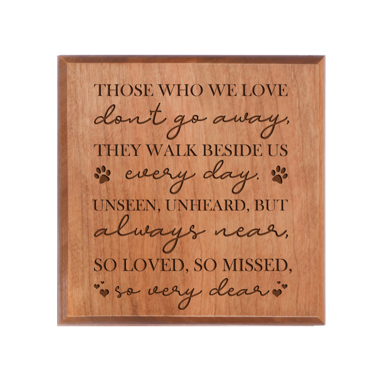 Pet Memorial Keepsake Urn Box for Dog or Cat - Those Who We Love Don't Go Away - LifeSong Milestones