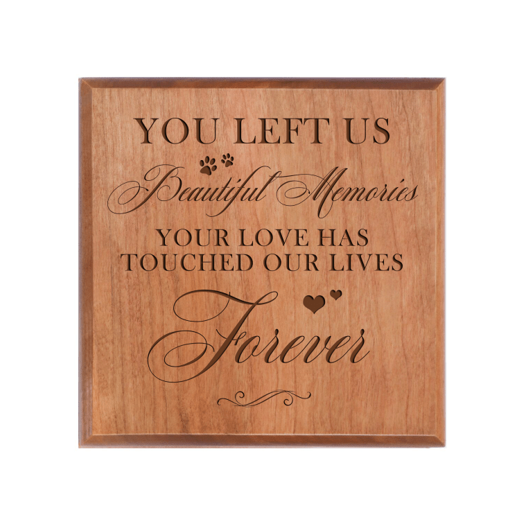 Pet Memorial Keepsake Urn Box for Dog or Cat - You Left Us Beautiful Memories - LifeSong Milestones
