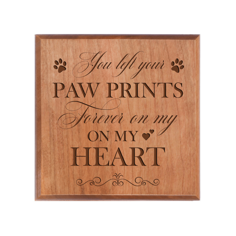 Pet Memorial Keepsake Urn Box for Dog or Cat - You Left Your Paw Prints - LifeSong Milestones