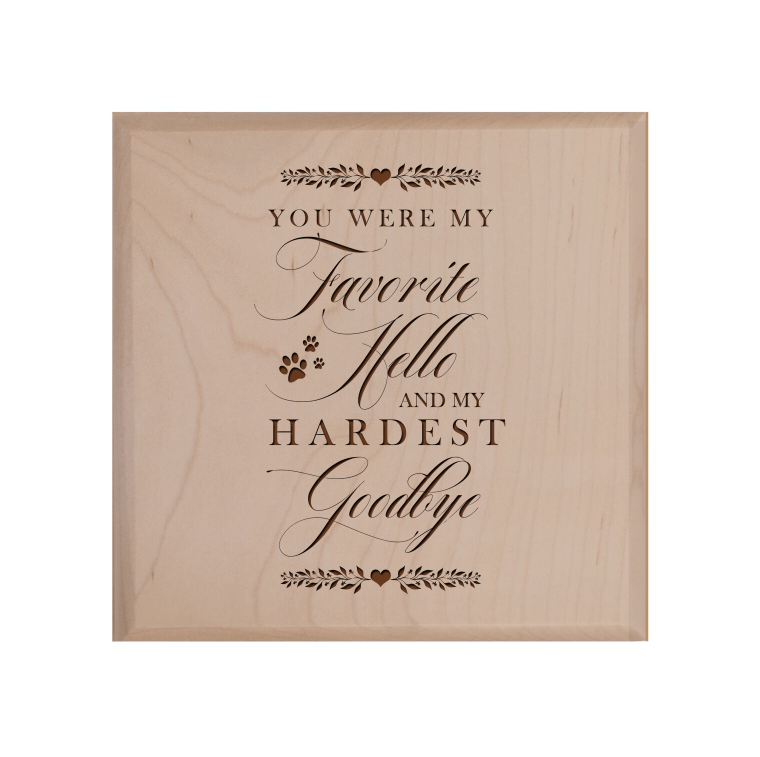 Pet Memorial Keepsake Urn Box for Dog or Cat - You Were My Favorite Hello - LifeSong Milestones