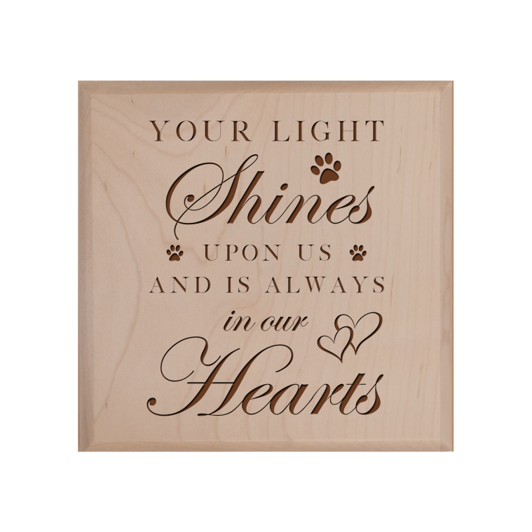 Pet Memorial Keepsake Urn Box for Dog or Cat - Your Light Shines - LifeSong Milestones