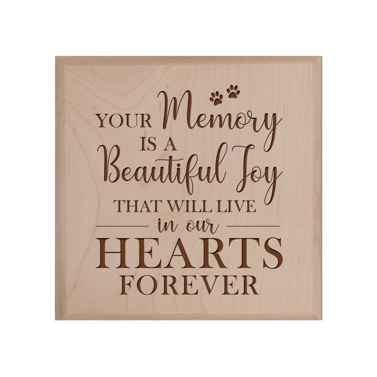 Pet Memorial Keepsake Urn Box for Dog or Cat - Your Memory Is A Beautiful Joy - LifeSong Milestones