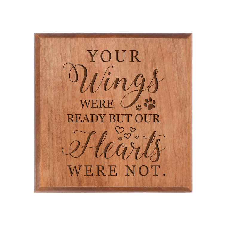 Pet Memorial Keepsake Urn Box for Dog or Cat - Your Wings Were Ready - LifeSong Milestones
