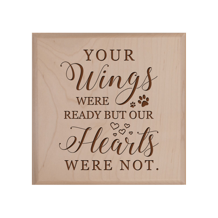 Pet Memorial Keepsake Urn Box for Dog or Cat - Your Wings Were Ready - LifeSong Milestones
