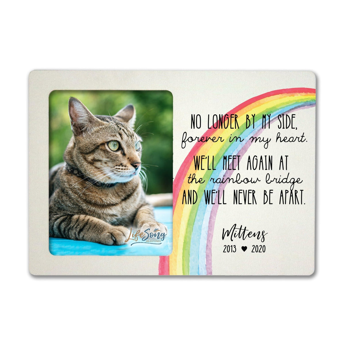 Pet Memorial Magnet Picture Frame - The Rainbow Bridge - LifeSong Milestones