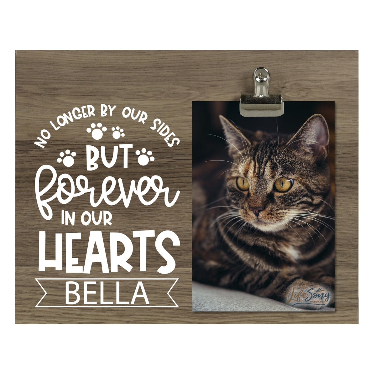 Pet Memorial Photo Clip Board - No Longer By Our Sides - LifeSong Milestones