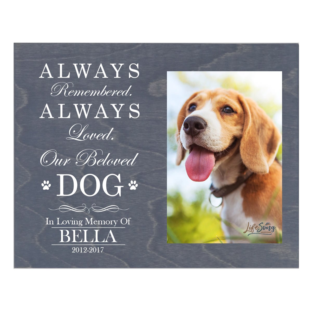 Pet Memorial Photo Wall Plaque Décor - Always Remembered, Always Loved - LifeSong Milestones