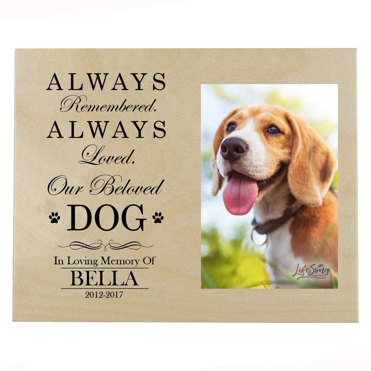 Pet Memorial Photo Wall Plaque Décor - Always Remembered, Always Loved - LifeSong Milestones