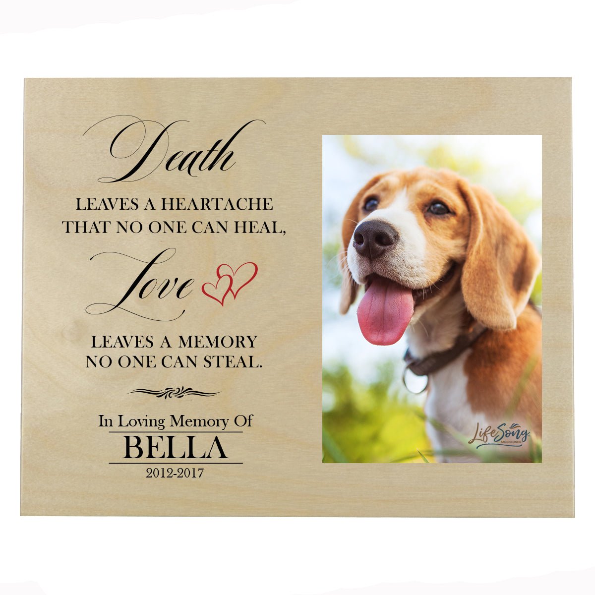 Pet Memorial Photo Wall Plaque Décor - Death Leaves A Heartache - LifeSong Milestones