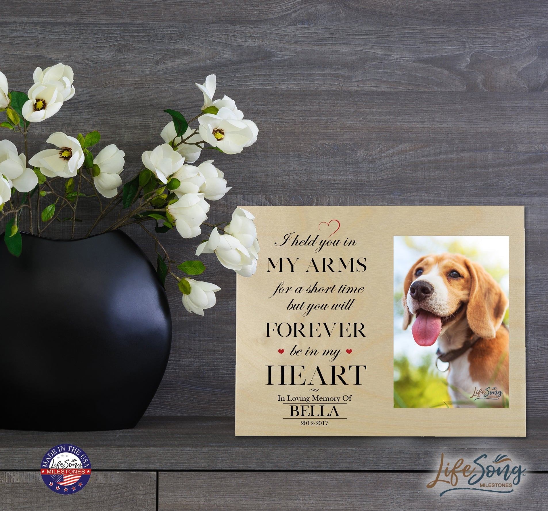 Pet Memorial Photo Wall Plaque Décor - I Held You In My Arms - LifeSong Milestones