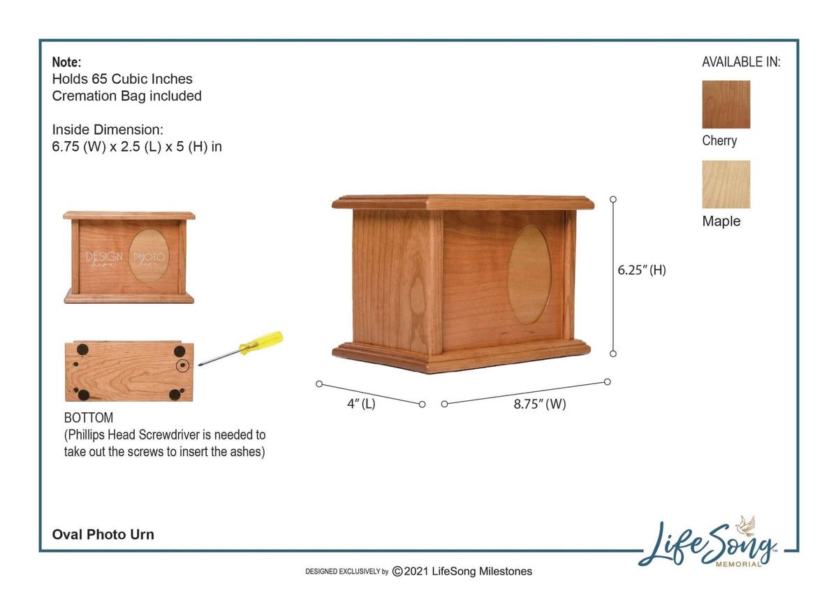 Pet Memorial Picture Cremation Urn Box for Dog or Cat - Death Leaves A Heartache - LifeSong Milestones