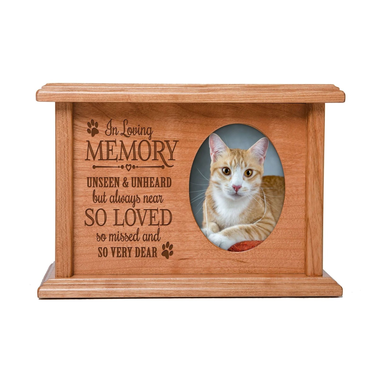 Pet Memorial Picture Cremation Urn Box for Dog or Cat - In Loving Memory - LifeSong Milestones