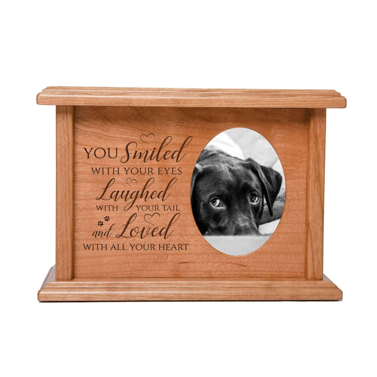 Pet Memorial Picture Cremation Urn Box for Dog or Cat - You Smiled With Your Eyes - LifeSong Milestones