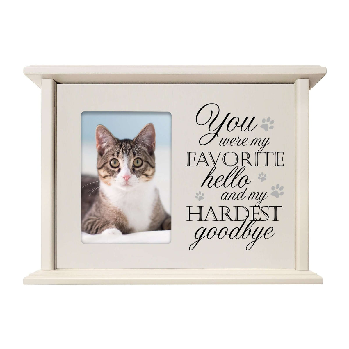 Pet Memorial Picture Cremation Urn Box for Dog or Cat - You Were My Favorite Hello - LifeSong Milestones