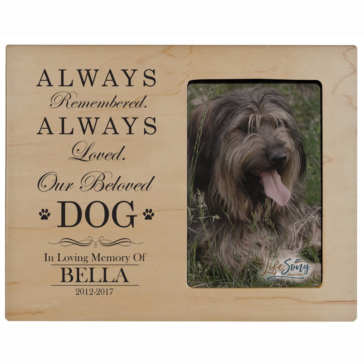 Pet Memorial Picture Frame - Always Remembered, Always Loved - LifeSong Milestones