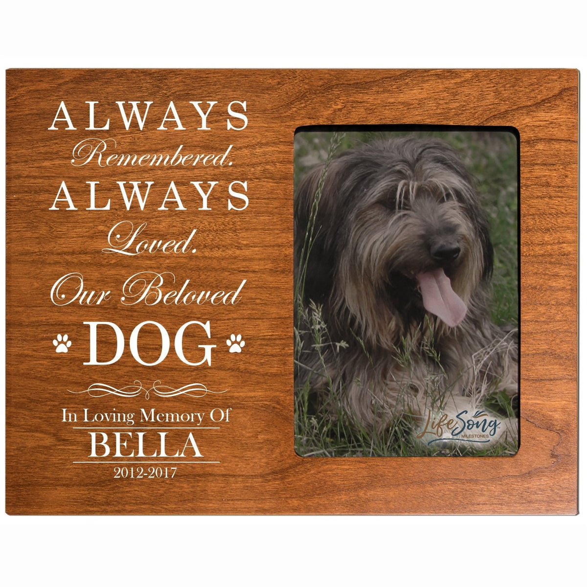 Pet Memorial Picture Frame - Always Remembered, Always Loved - LifeSong Milestones