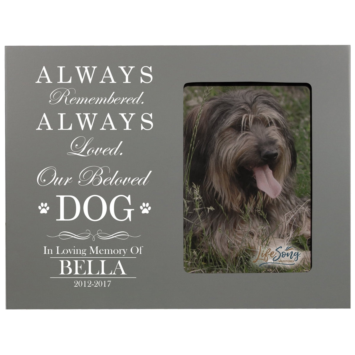 Pet Memorial Picture Frame - Always Remembered, Always Loved - LifeSong Milestones