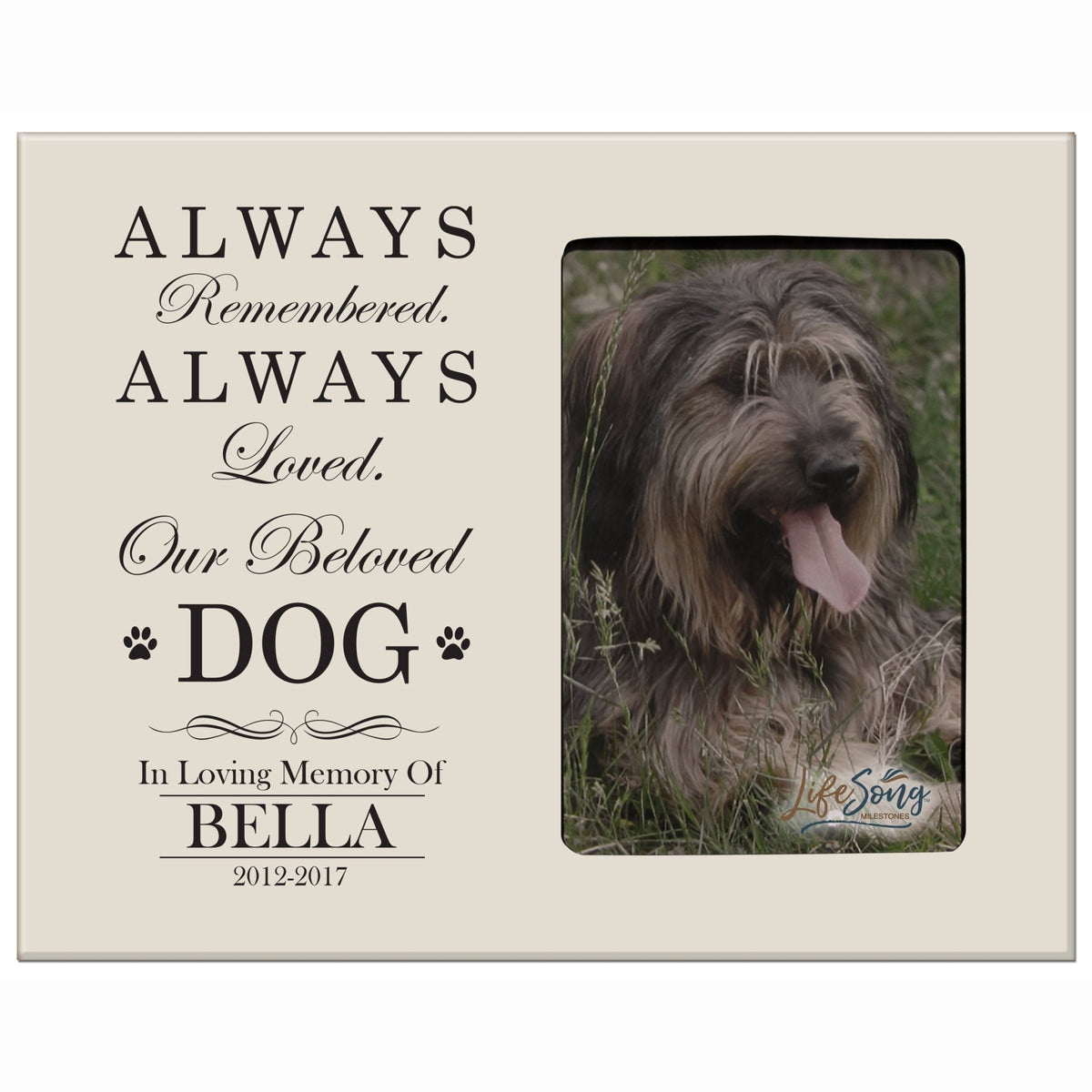 Pet Memorial Picture Frame - Always Remembered, Always Loved - LifeSong Milestones