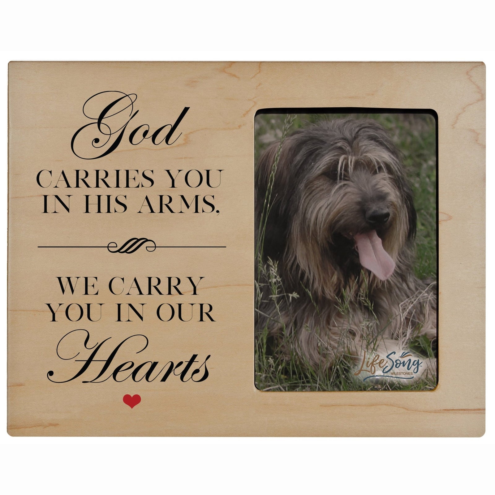 Pet Memorial Picture Frame - God Carries You In His Arms - LifeSong Milestones