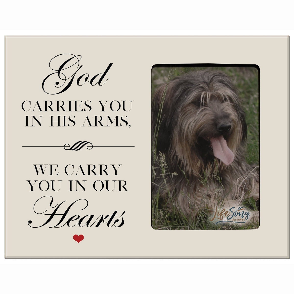 Pet Memorial Picture Frame - God Carries You In His Arms - LifeSong Milestones