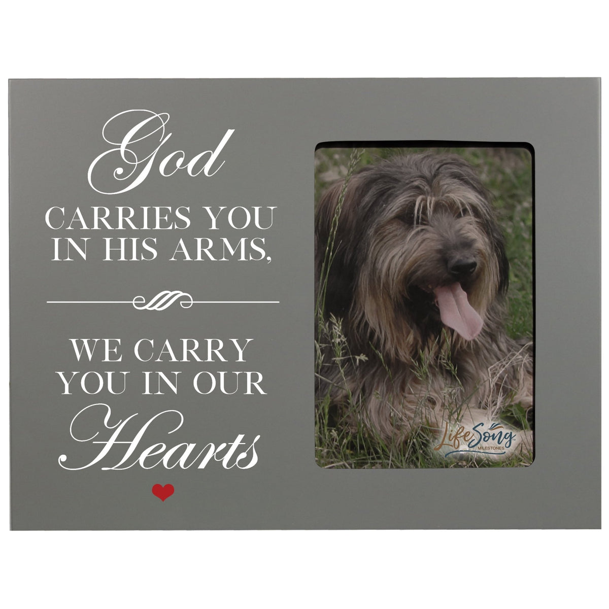 Pet Memorial Picture Frame - God Carries You In His Arms - LifeSong Milestones