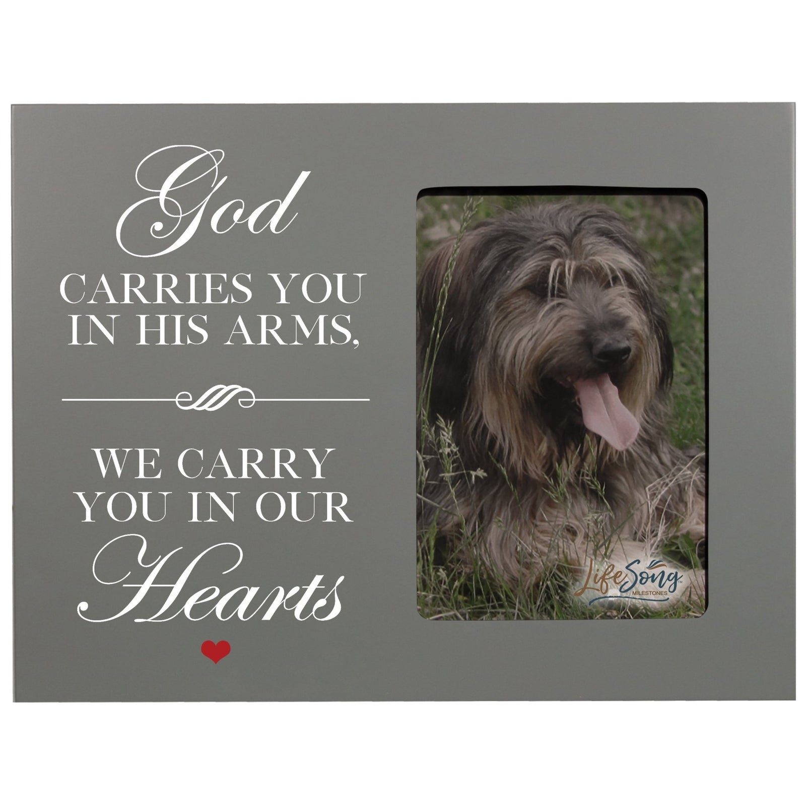 Pet Memorial Picture Frame - God Carries You In His Arms - LifeSong Milestones