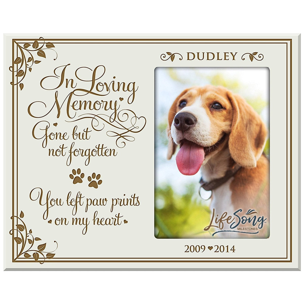 Pet Memorial Picture Frame - Gone But Not Forgotten - LifeSong Milestones
