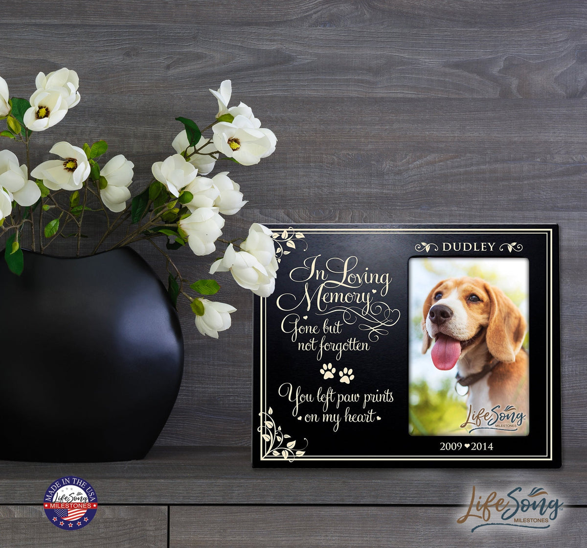 Pet Memorial Picture Frame - Gone But Not Forgotten - LifeSong Milestones
