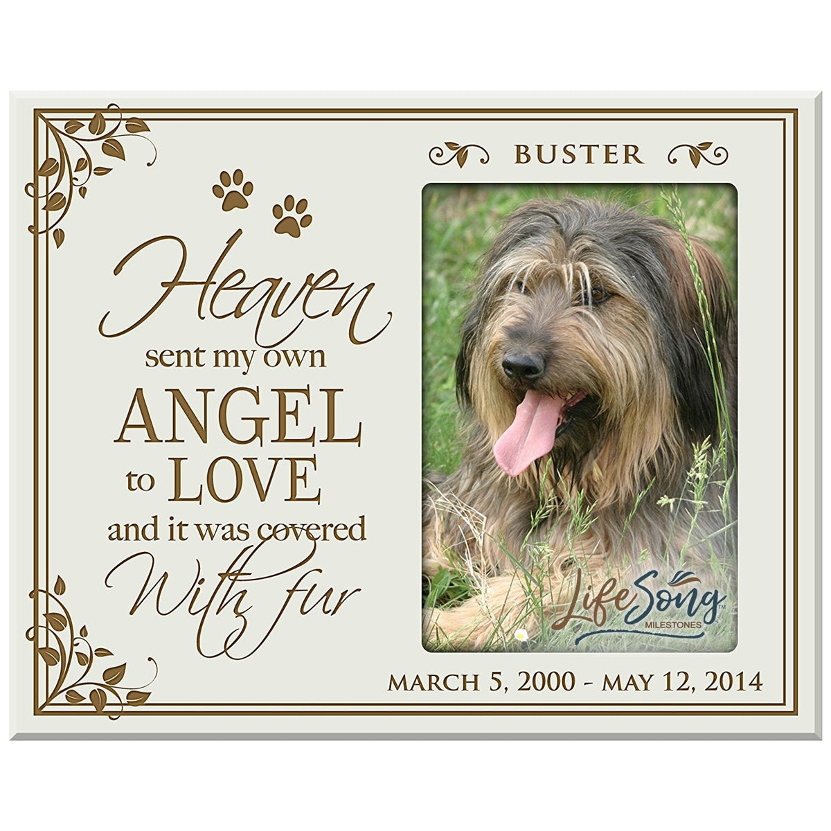 Pet Memorial Picture Frame - Heaven Sent My Own Angel - LifeSong Milestones