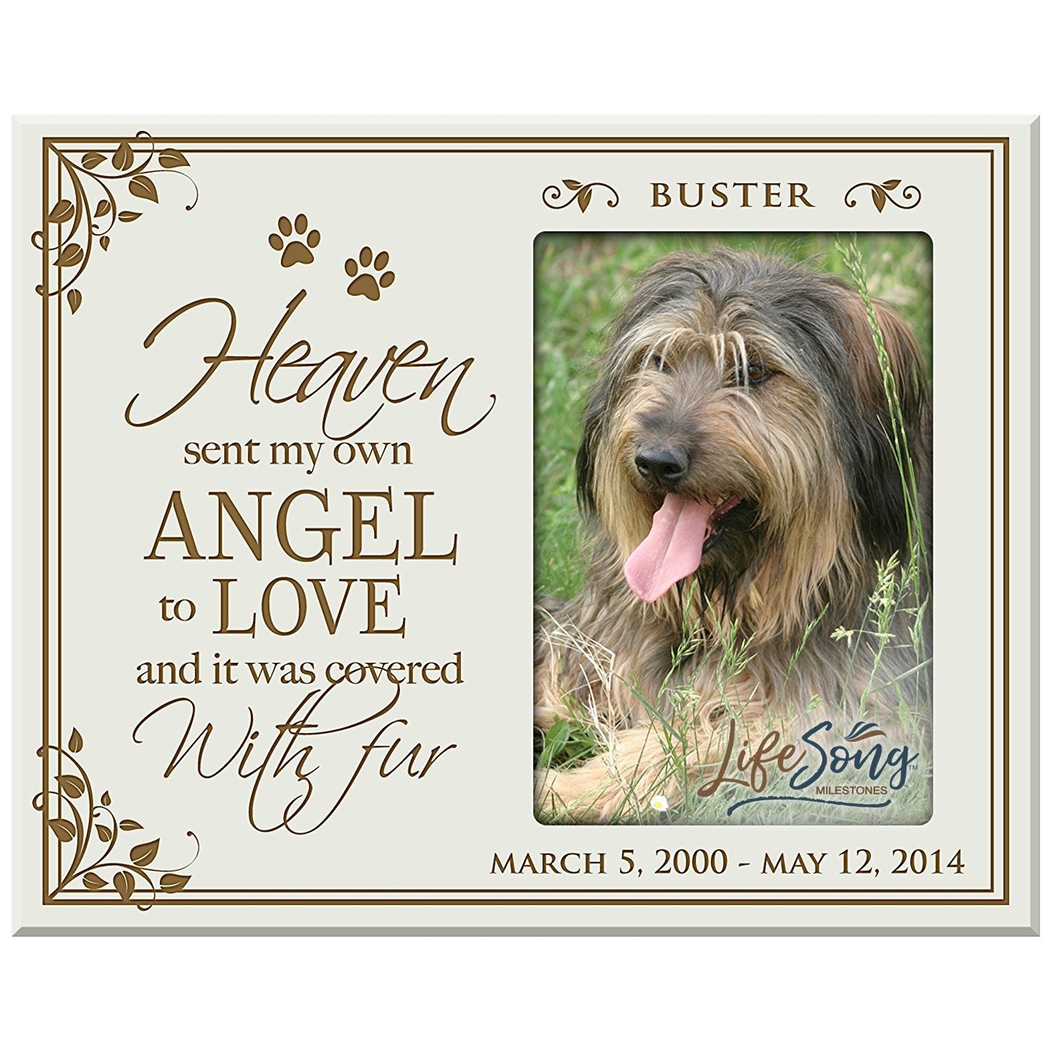 Pet Memorial Picture Frame - Heaven Sent My Own Angel - LifeSong Milestones