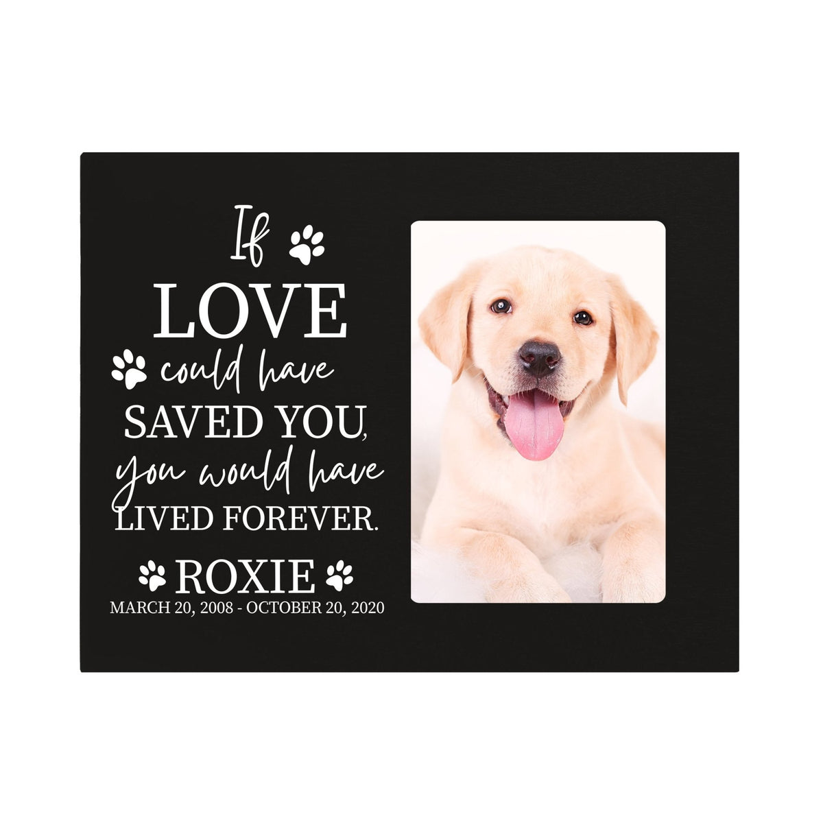 Pet Memorial Picture Frame - If Love Could Have Saved You - LifeSong Milestones